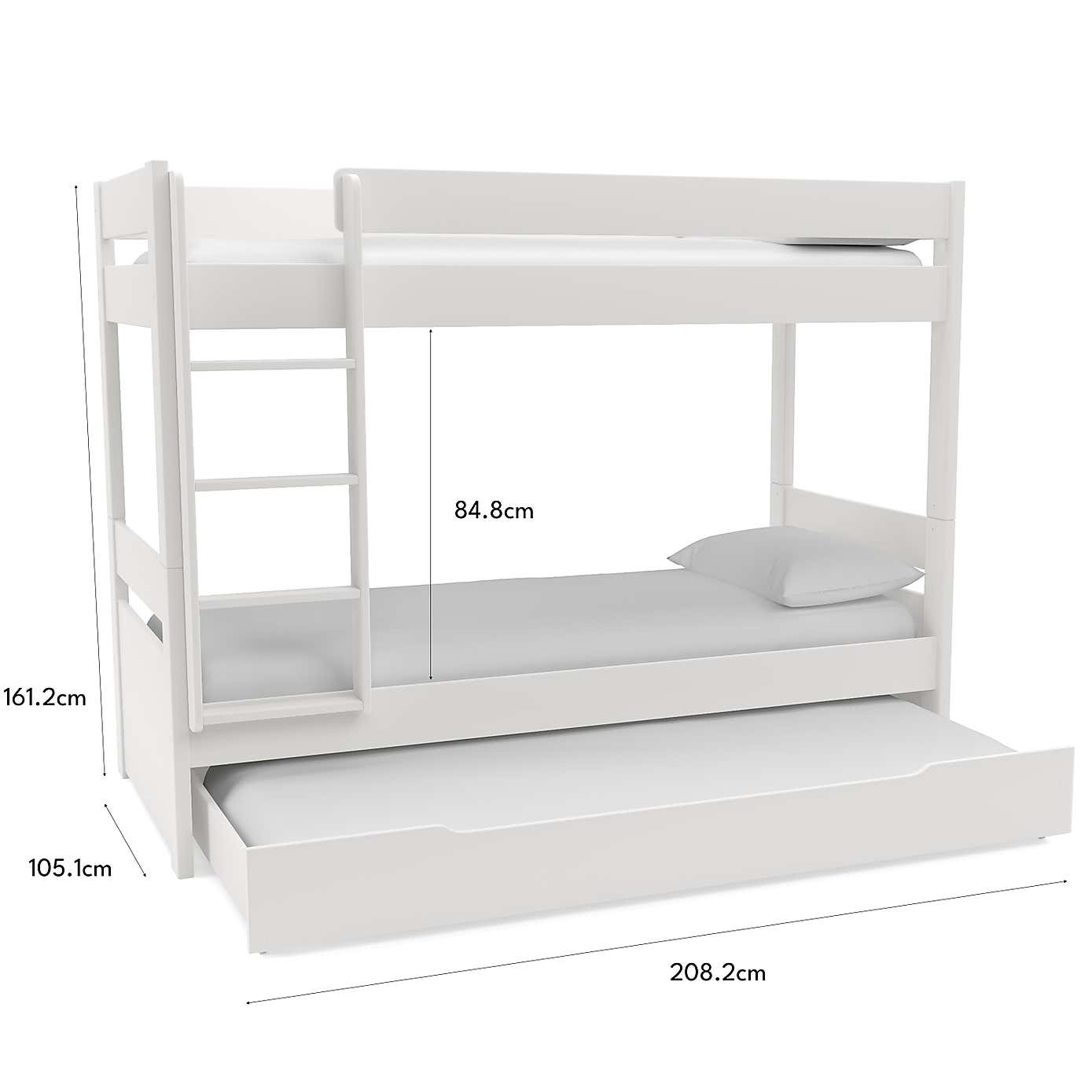 Stompa Uno Bunk Bed With Trundle Drawer, Pine