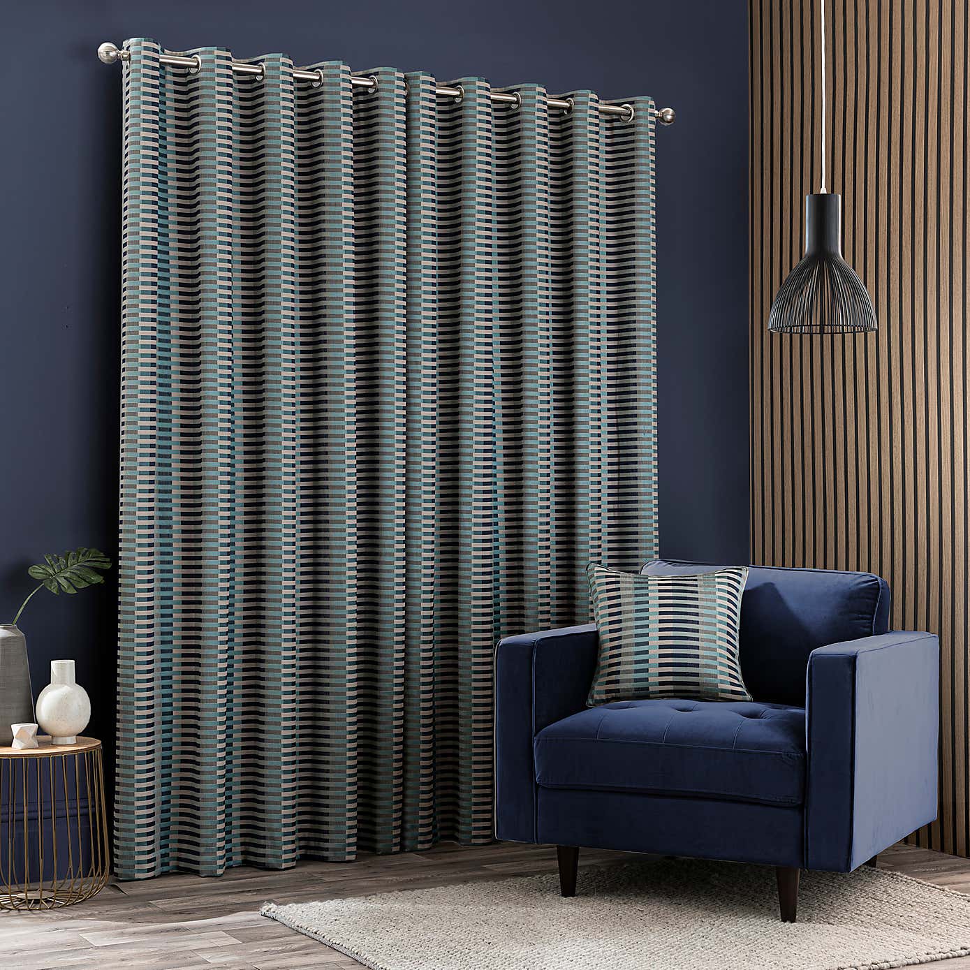 Elements Kansas Stripe Eyelet Curtains