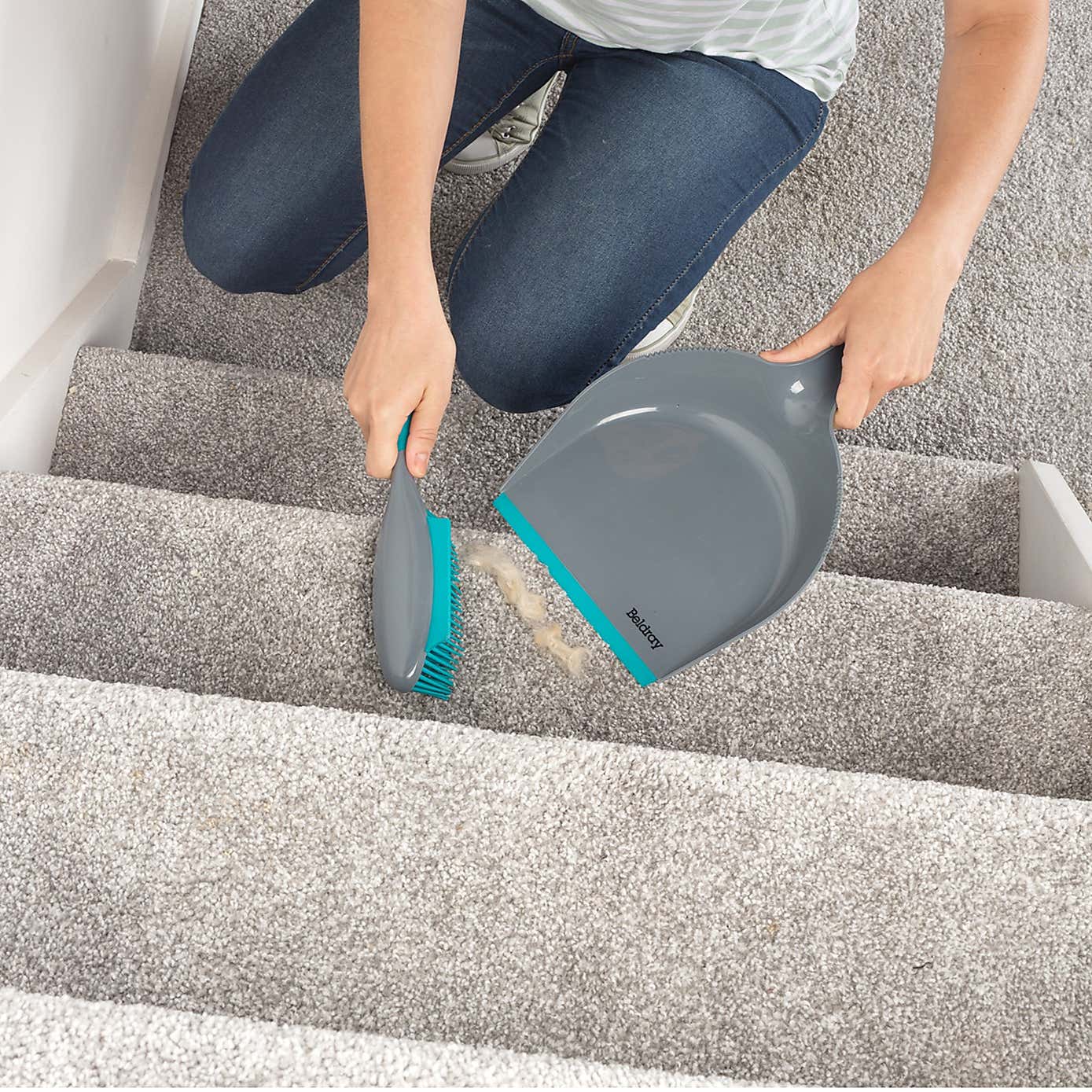 Beldray Anti Bac Pet Plus Rubber Head Dustpan and Brush