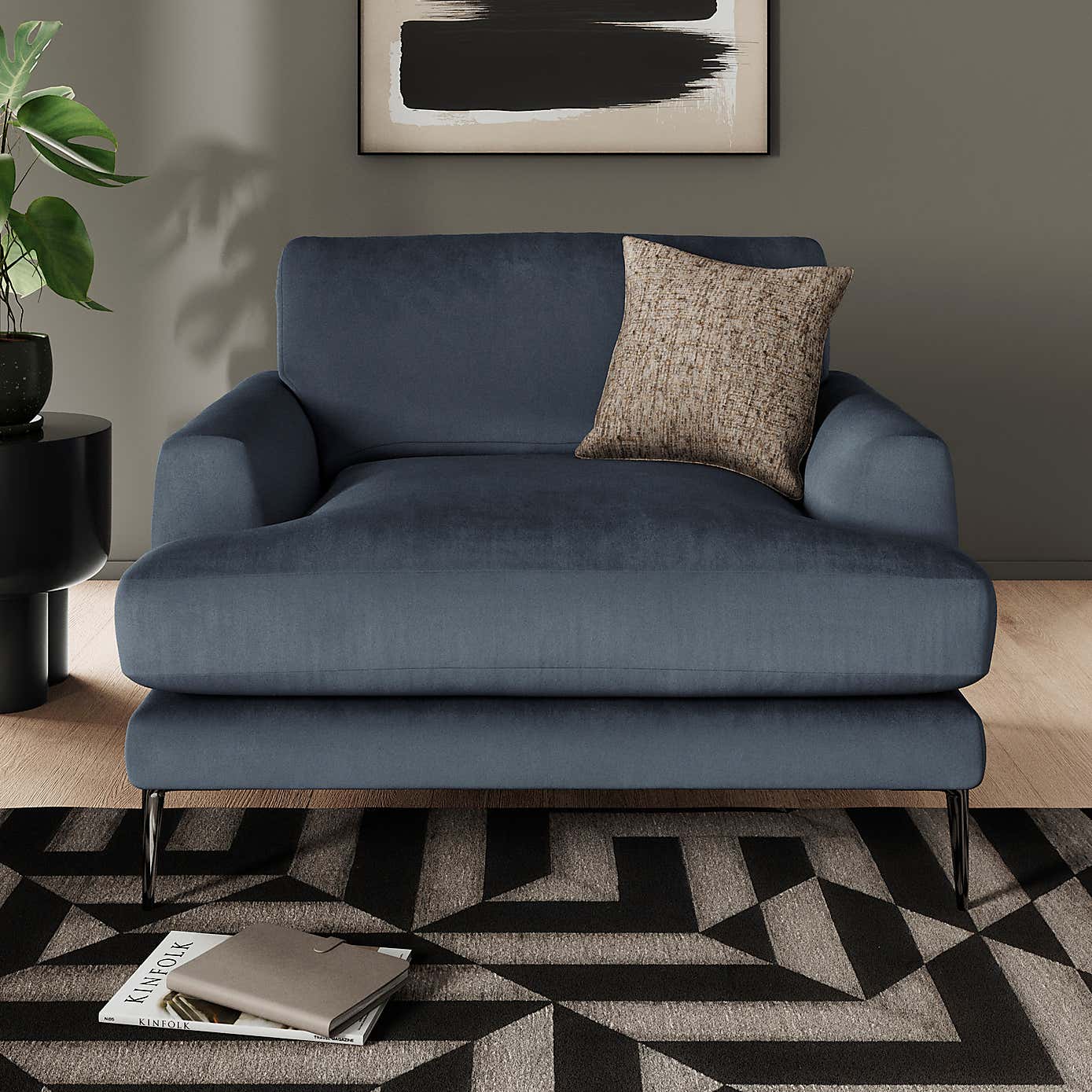 Lawson Matte Plush Velvet Snuggle Chair