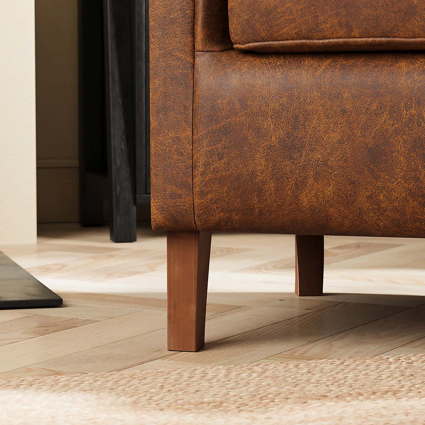 Alba Relaxed Faux Leather Occasional Armchair, Tan