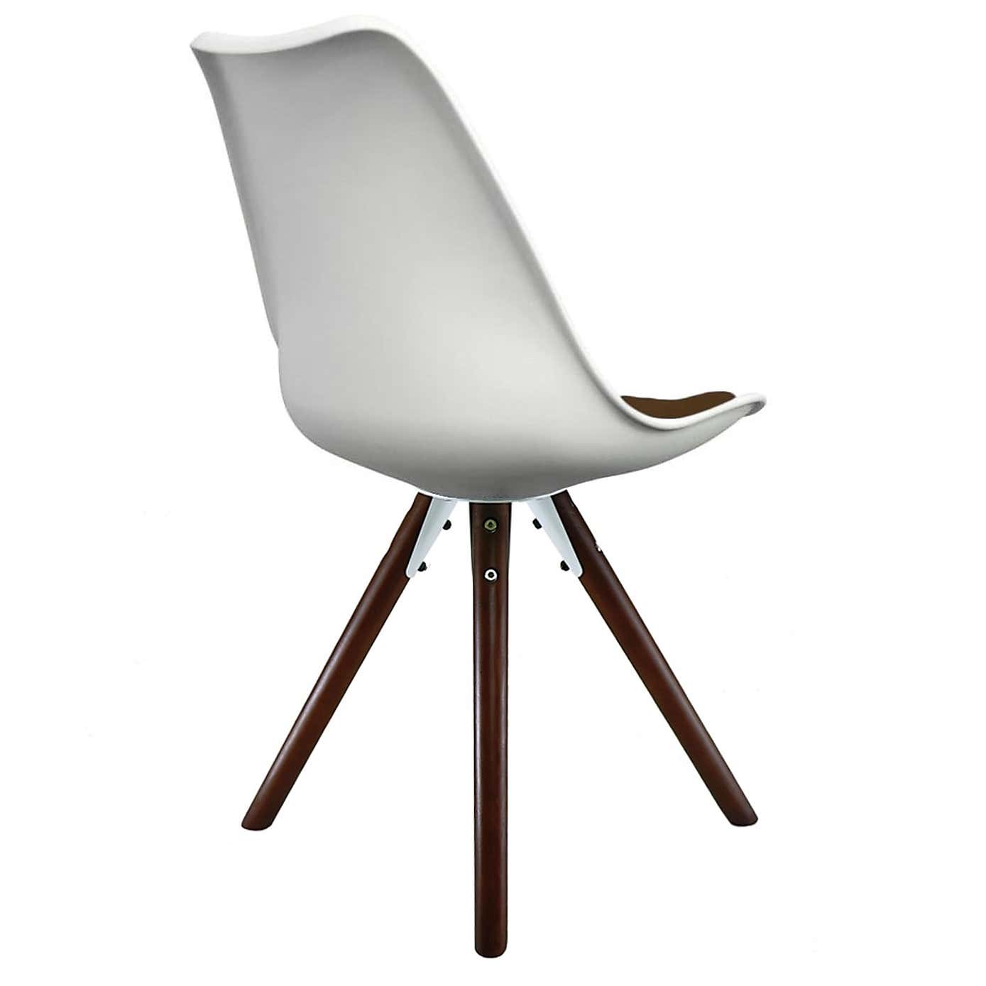 Fusion Living Soho White Plastic Dining Chair with Pyramid Legs