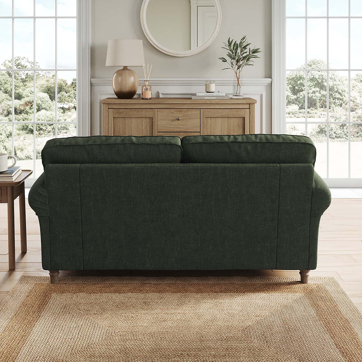 Flori 2 Seater Sofa, Tonal Plush Chenille