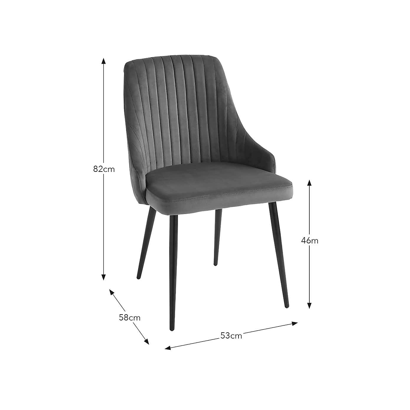 Shea Set of 2 Dining Chairs, Velvet