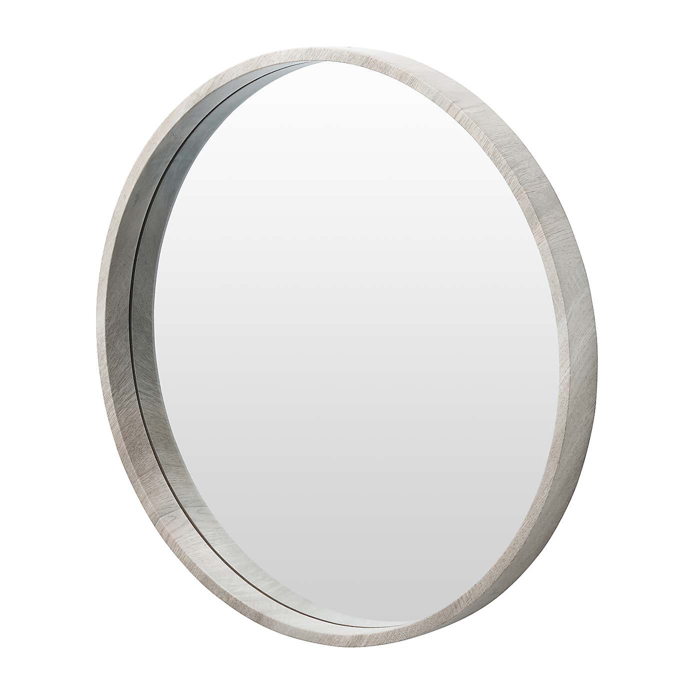 Wood Round Mirror