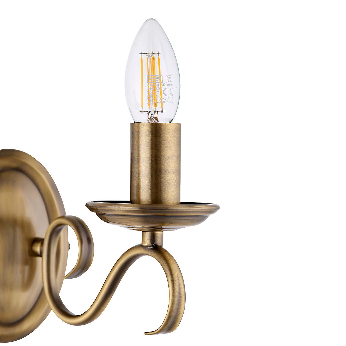Vogue Bernice 2 Light Wall Light Antique Brass