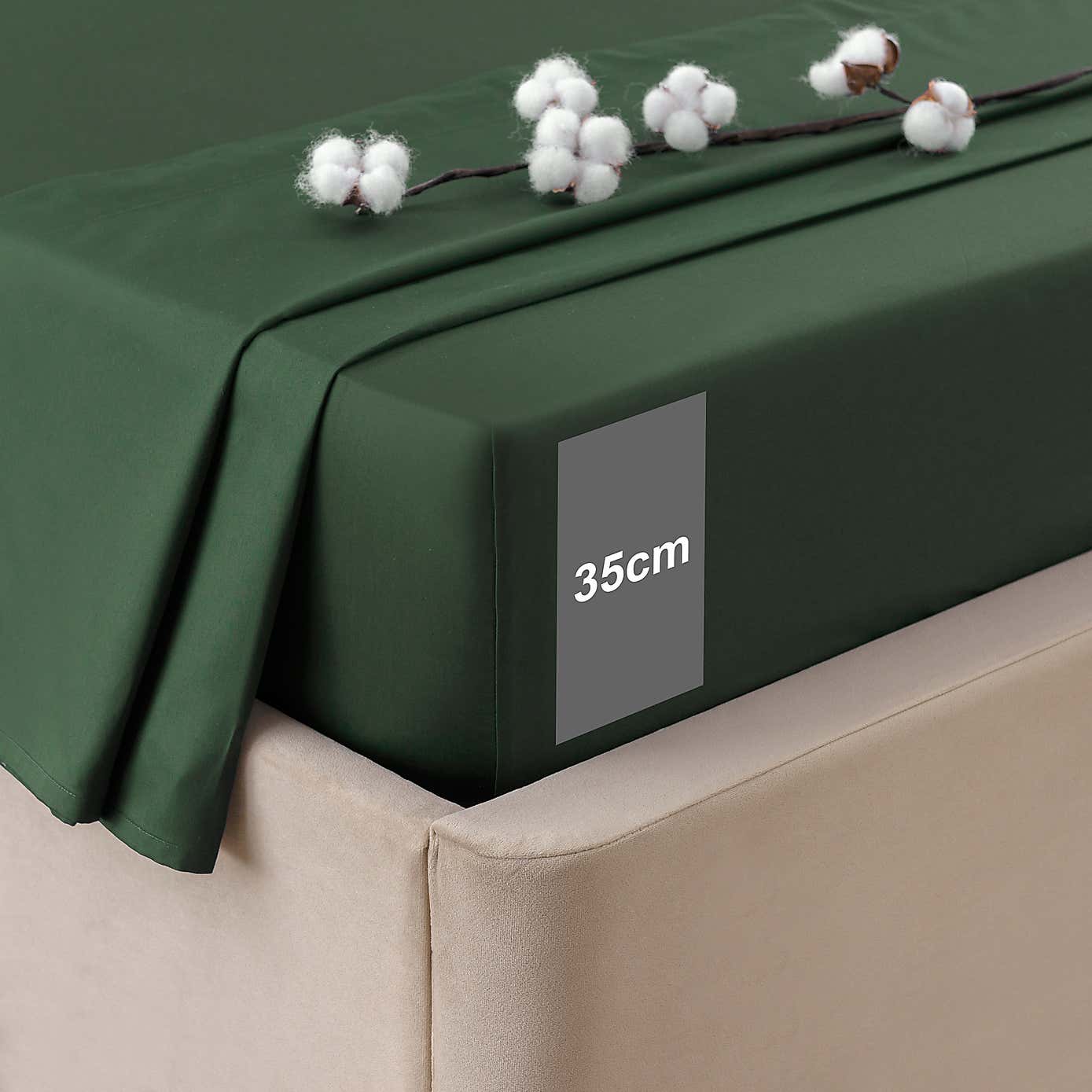 Dorma 300 Thread Count 100% Cotton Sateen Plain Fitted Sheet