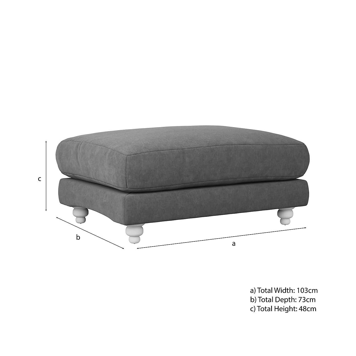 Martha Slub Faux Linen Footstool