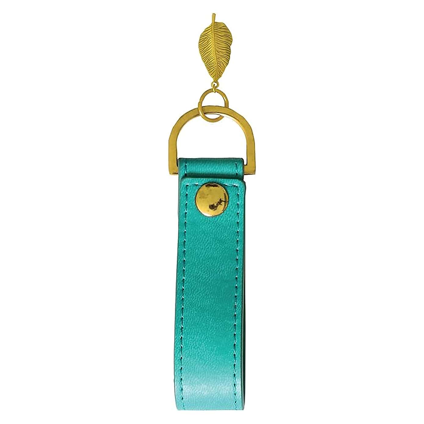 Brandvine Leaf Teal Pouch with Keyring