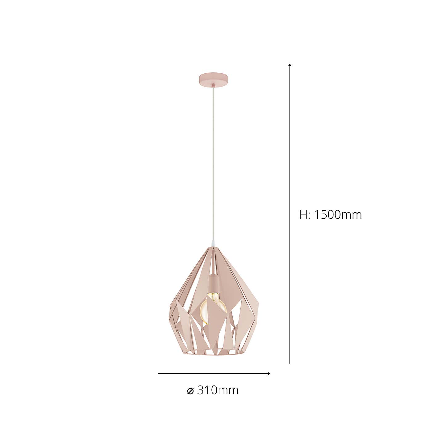 EGLO Carlton-P Apricot Pendant Light