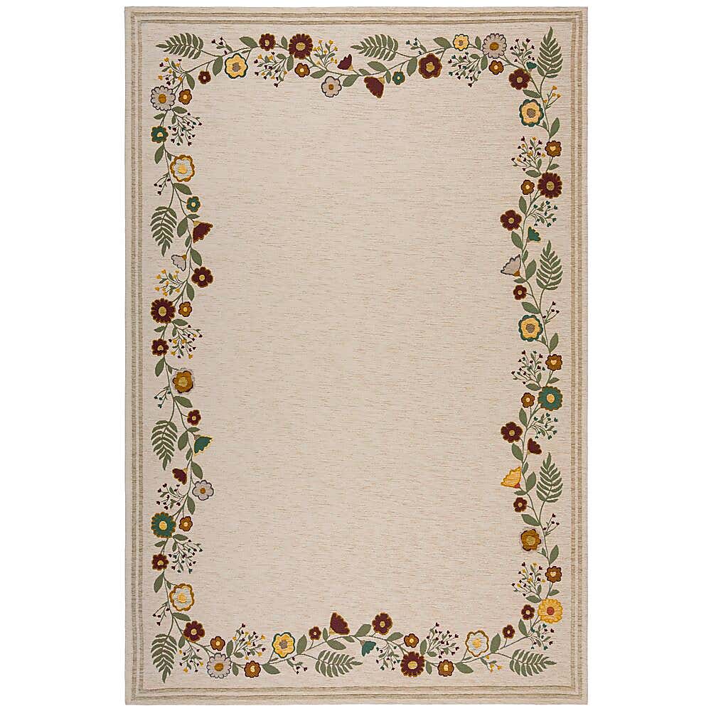Camellia Floral Border Rug