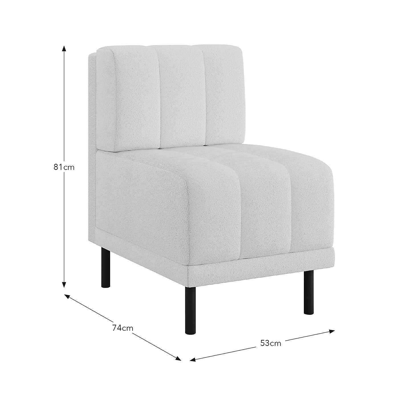 Amali Small Dining Bench, Boucle