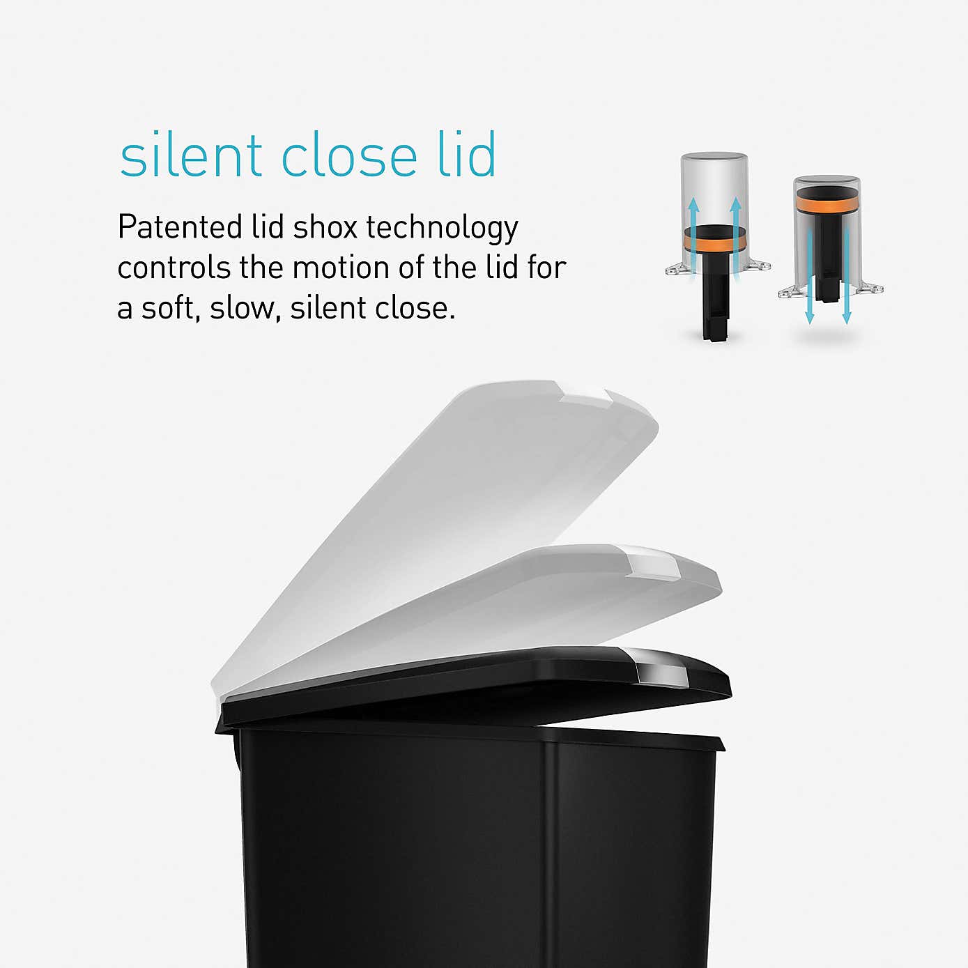 simplehuman 40 Litre Slim Black Recycle Bin