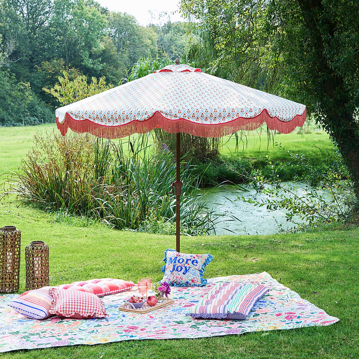 Sophie Robinson Block Print 2.45m Parasol