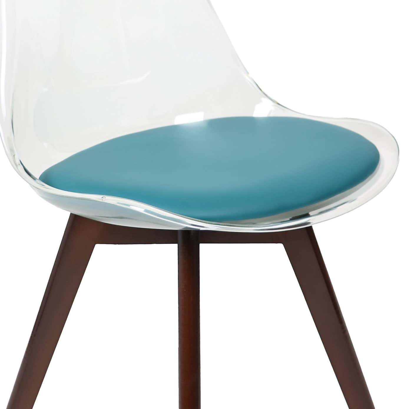 Fusion Living Soho Clear Plastic Dining Chair with Squared Legs