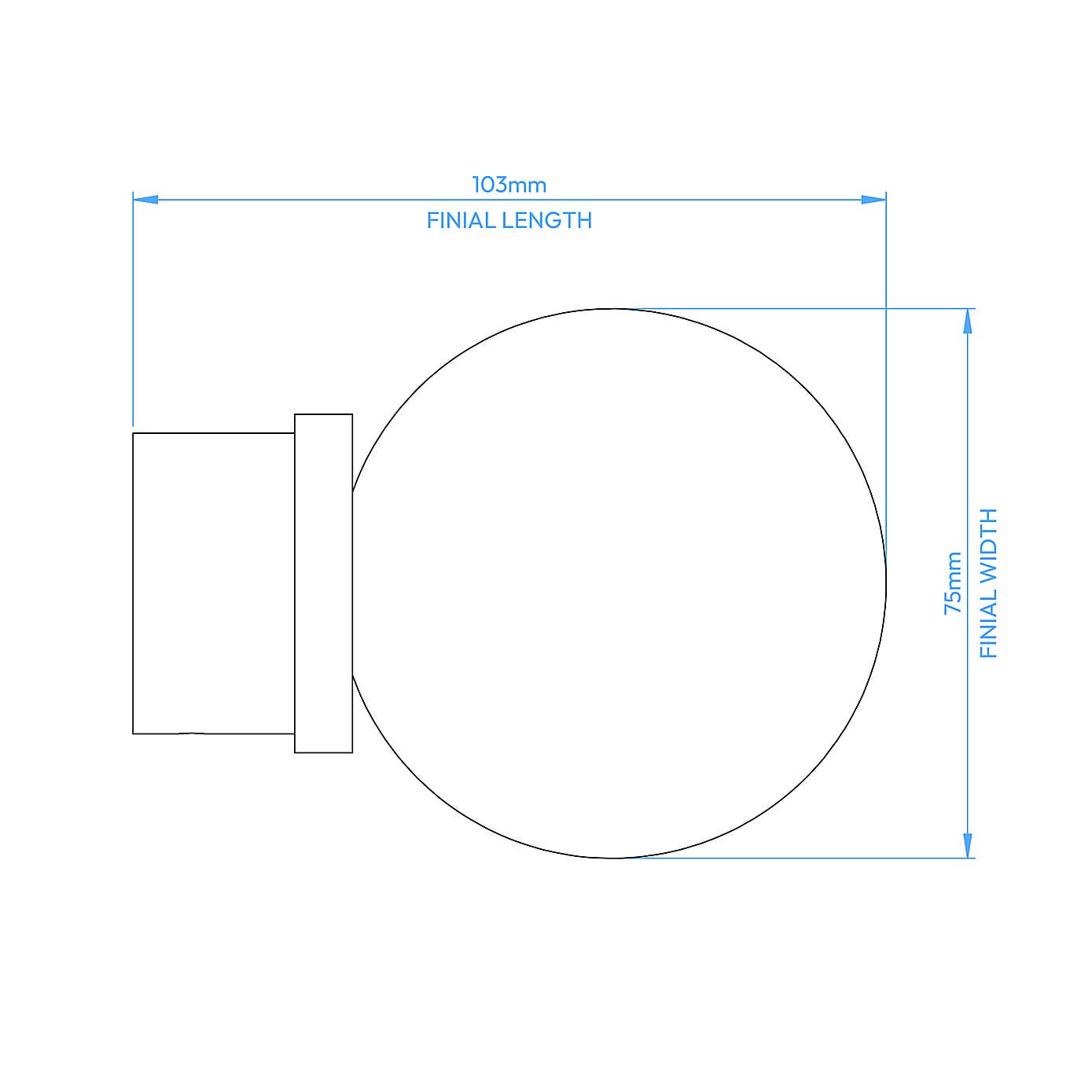 Atlanta Acrylic Curtain Pole with Rings