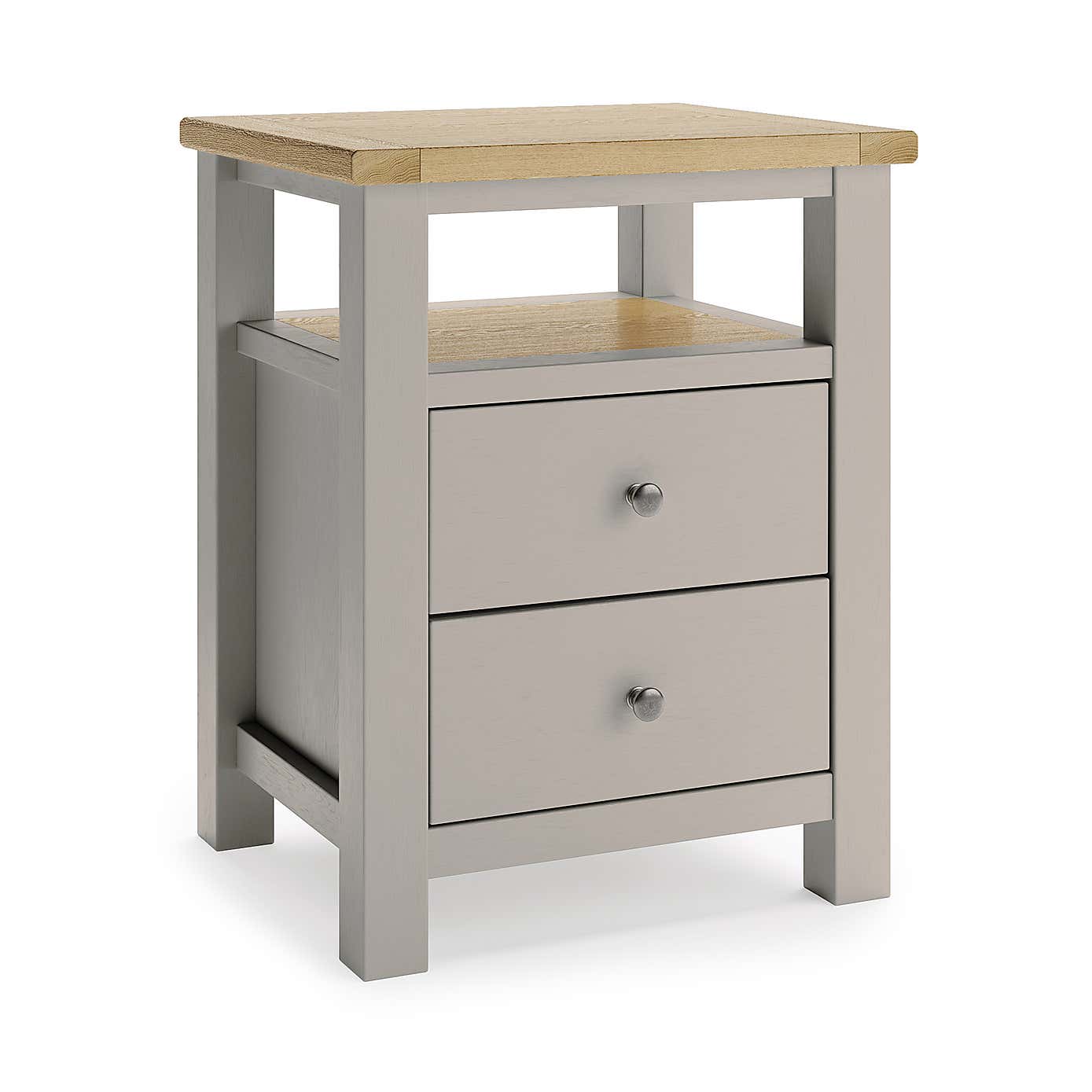 Olney 2 Drawer Bedside Stone