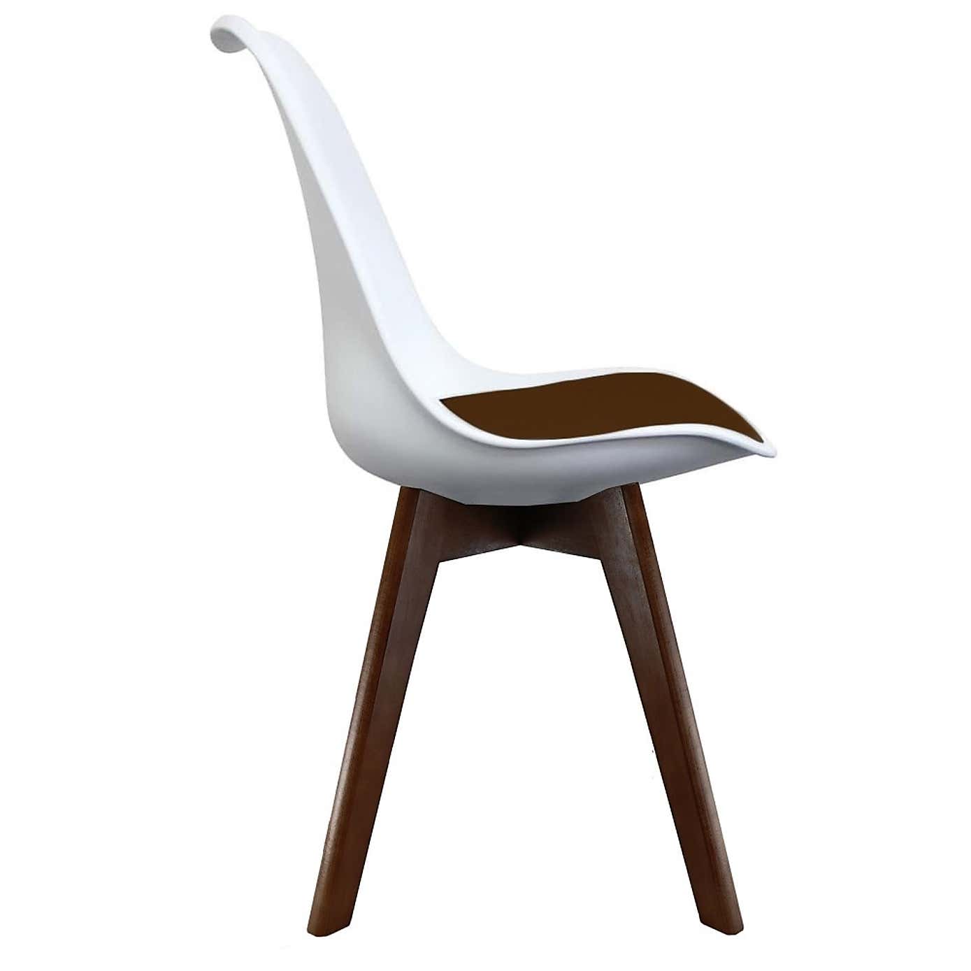 Fusion Living Soho White Plastic Dining Chair with Squared Legs