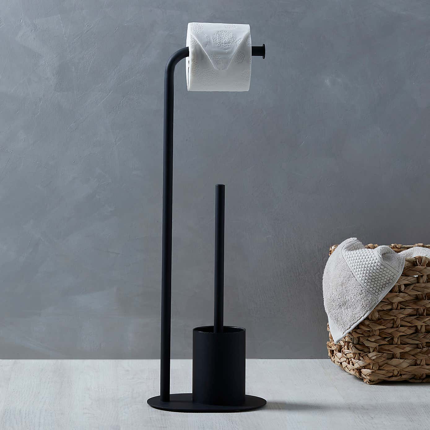 Elements Matt Black Toilet Butler