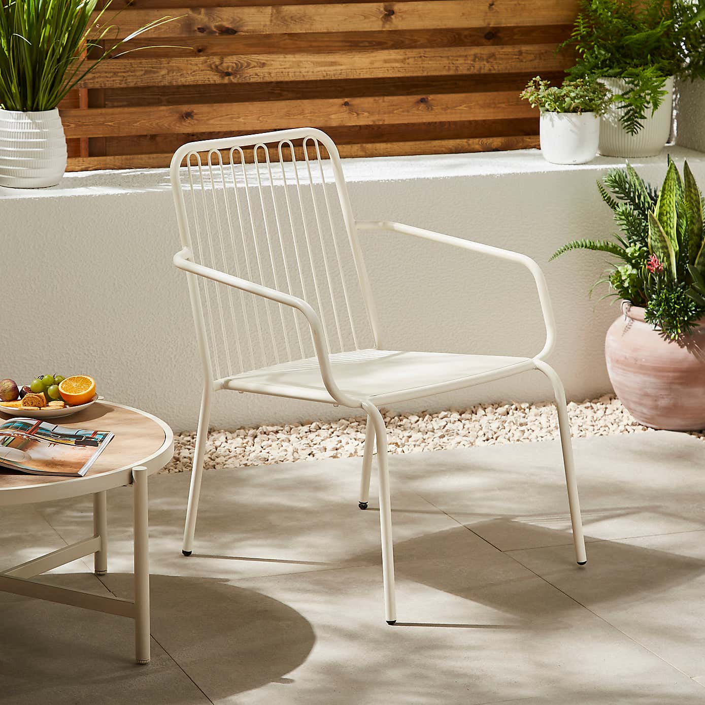 Steel Garden Chair White