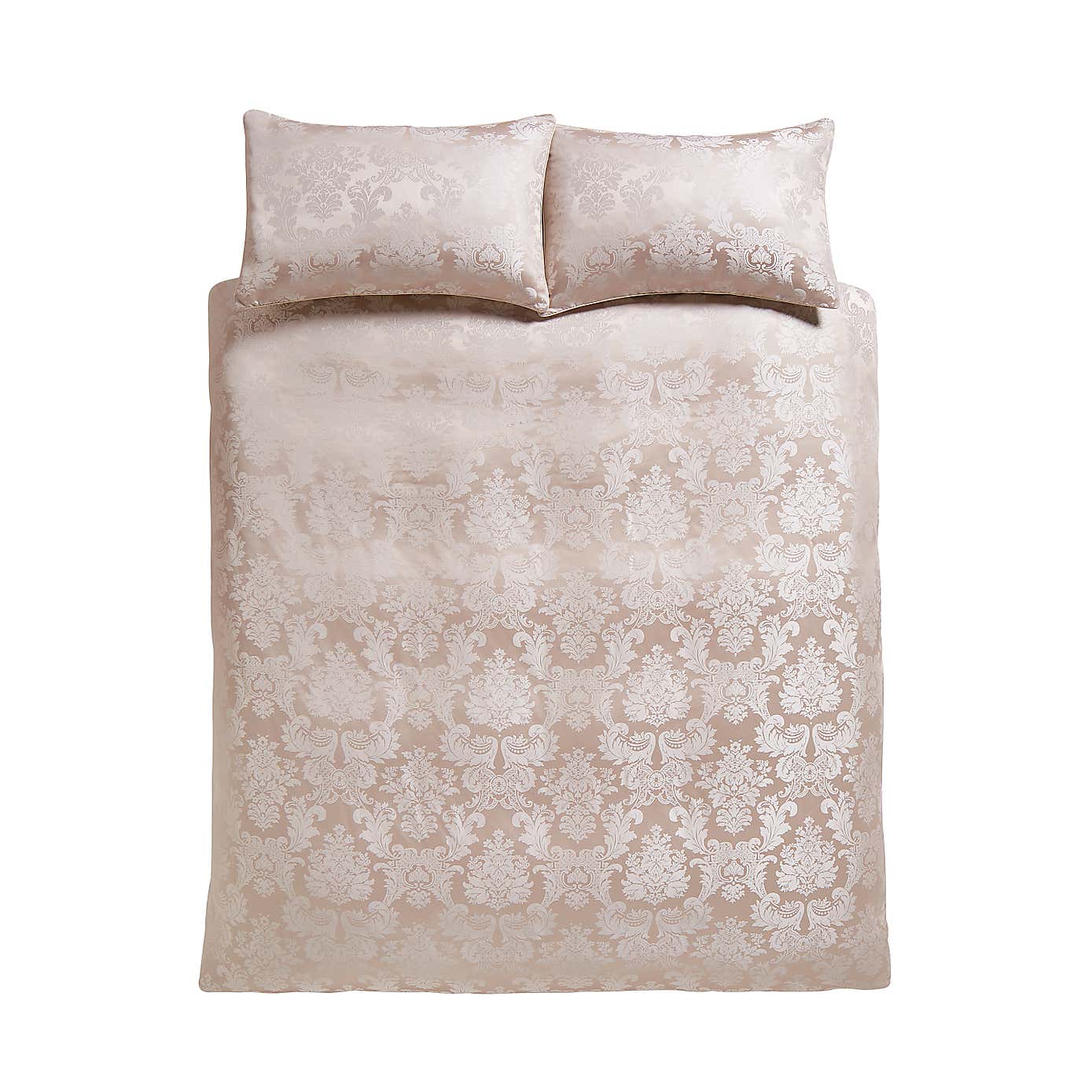 Catherine Lansfield Damask Jacquard Duvet Cover and Pillowcase Set