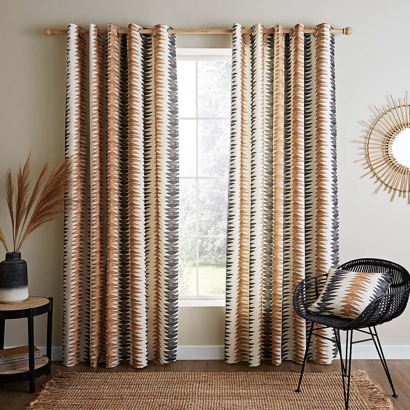 Global Stripe Eyelet Curtains