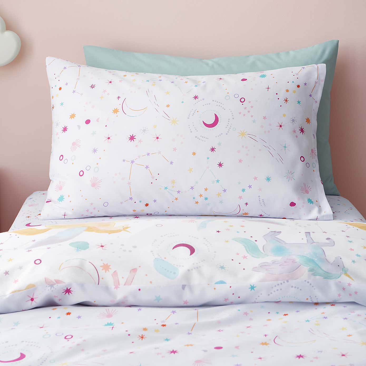 Celestial Unicorn Reversible Polycotton Duvet Cover & Pillowcase Set