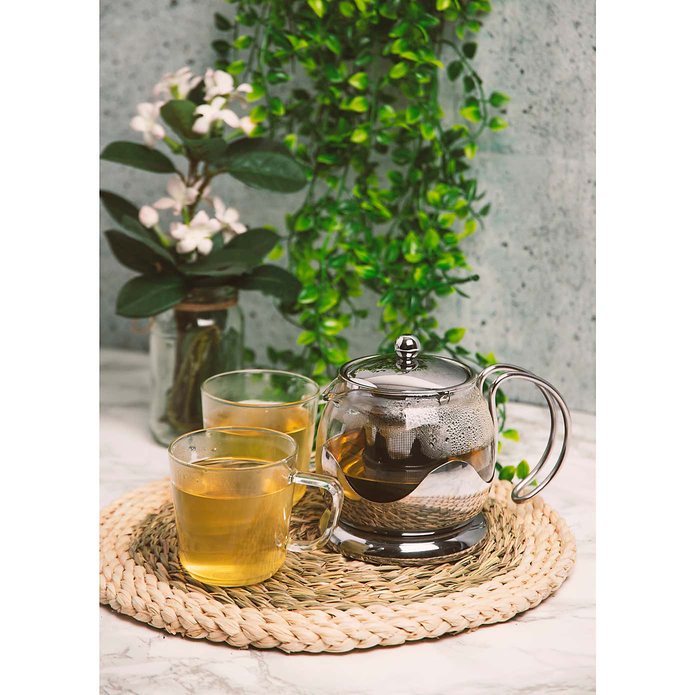 La Cafetiere 2 Cup Glass Teapot with Silver Infuser