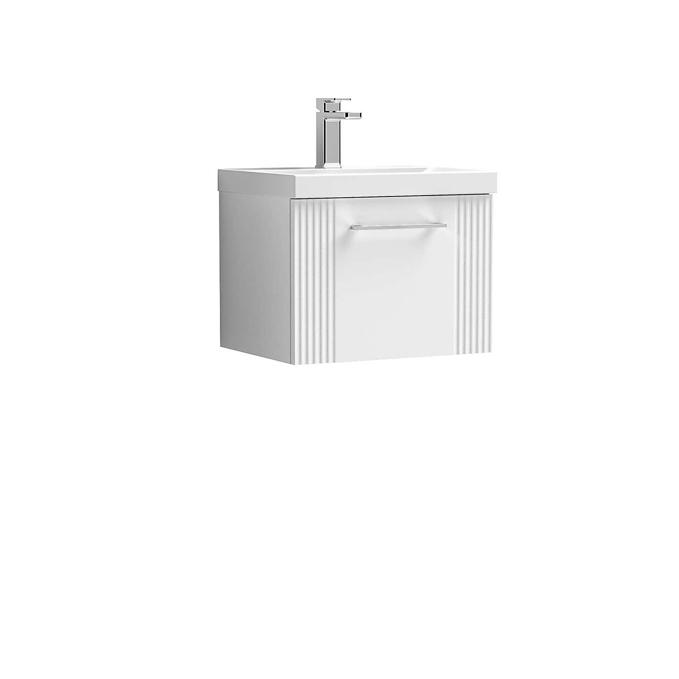 Deco Wall Mounted Single Drawer Vanity Unit with Basin