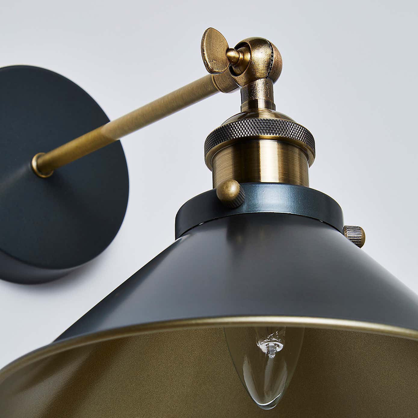 Logan Industrial Black Wall Light