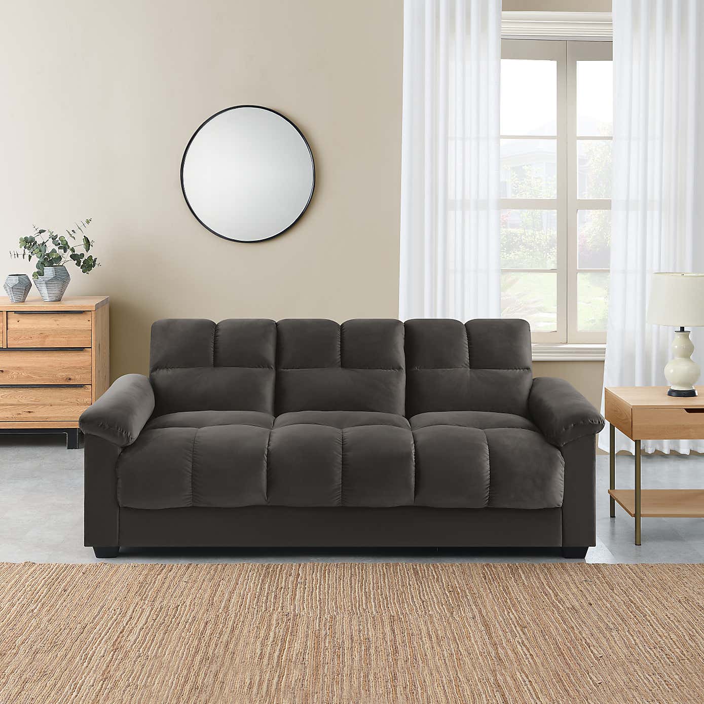 Margo Velvet with Storage Double Sofa Bed