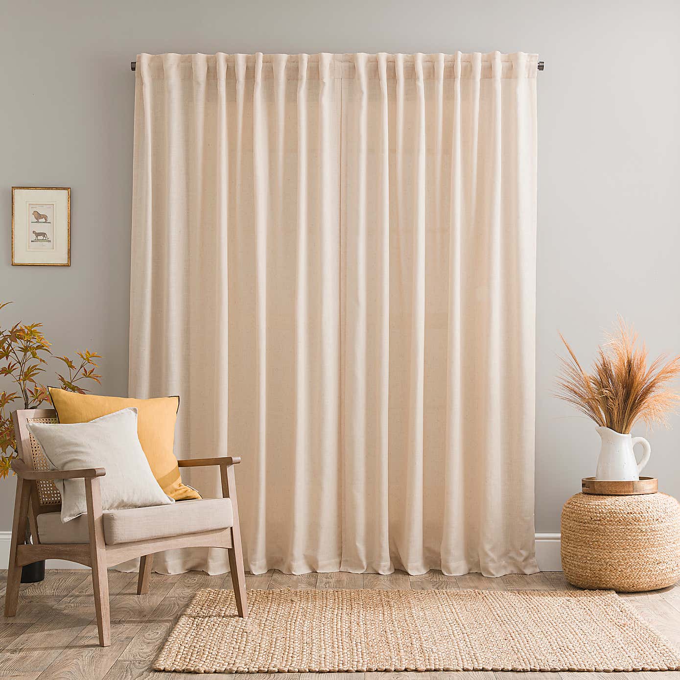 Touch of Linen Unlined Tab Top Curtains