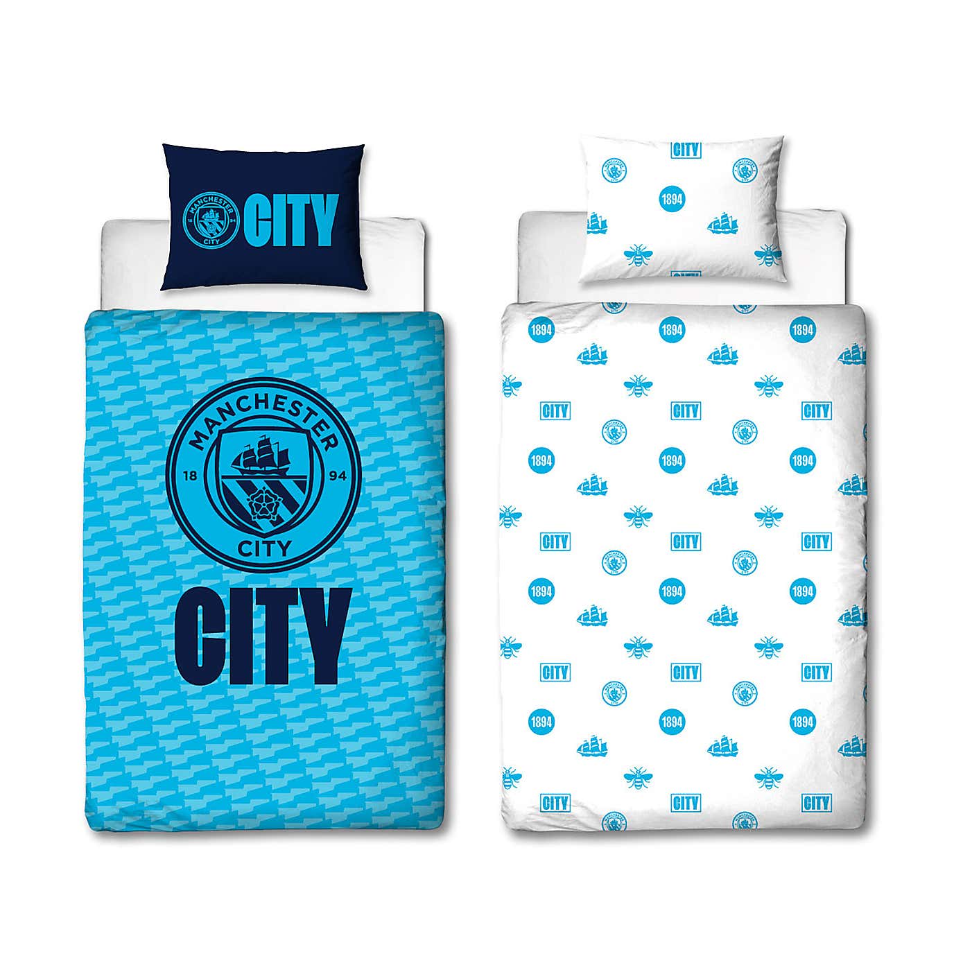 Manchester City Crestcol Single Duvet Cover and Pillowcase Set