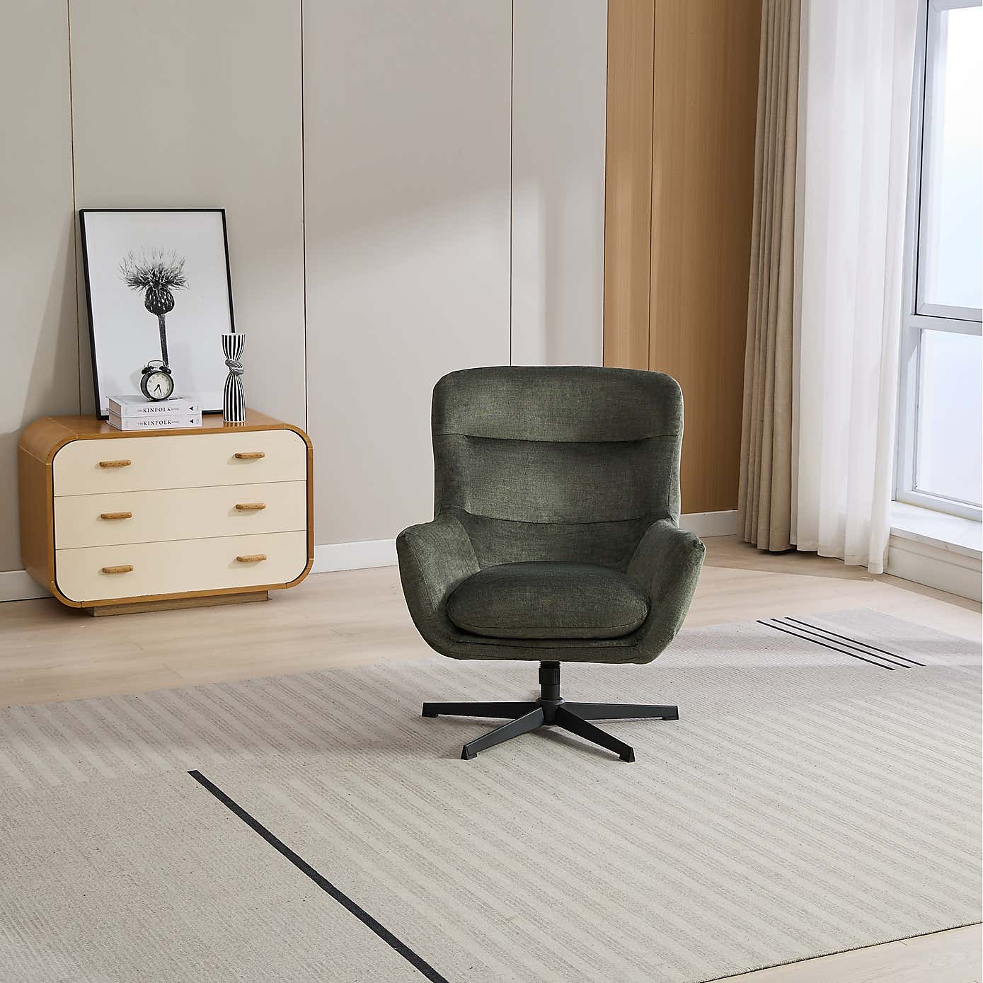 Image Furnishings Isla Swivel Recliner Chair with Footstool