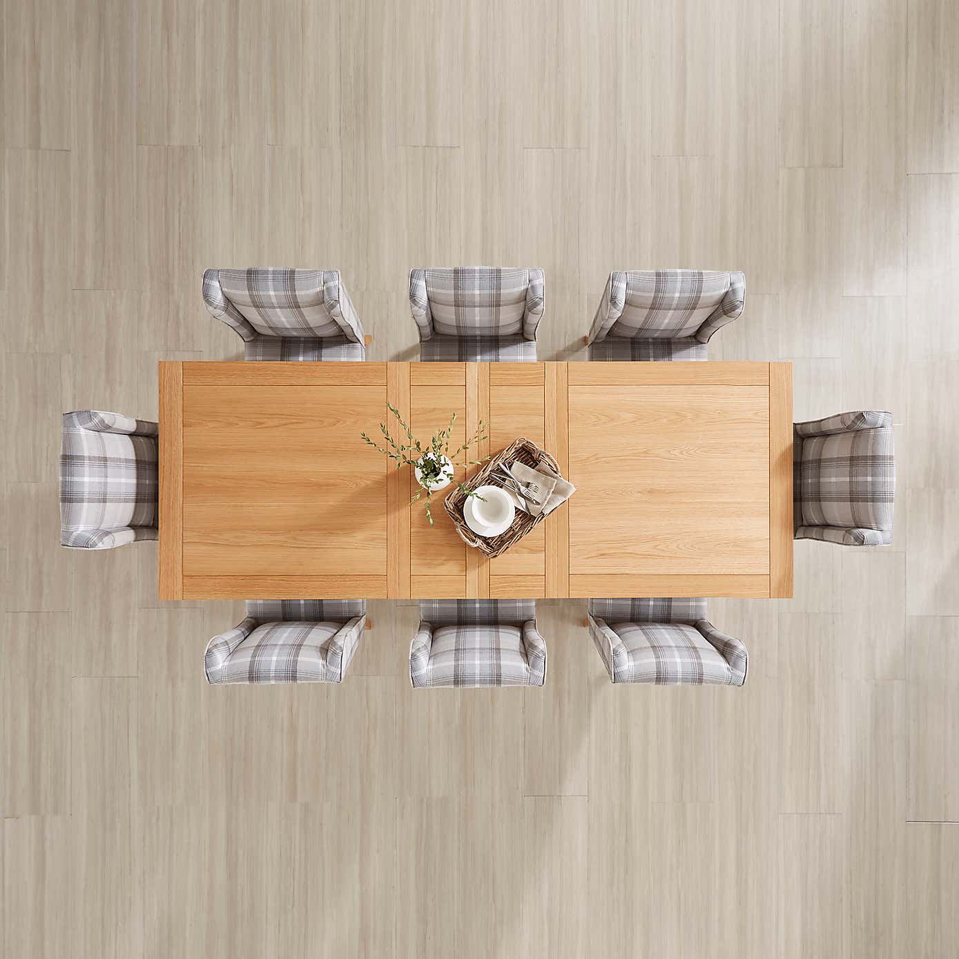 Xavi 10 Seater Rectangular Extendable Dining Table, Oak