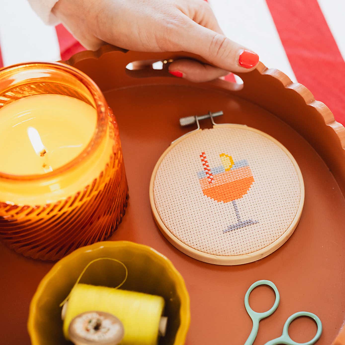 Cotton Clara Aperol Cocktail Cross Stitch Kit