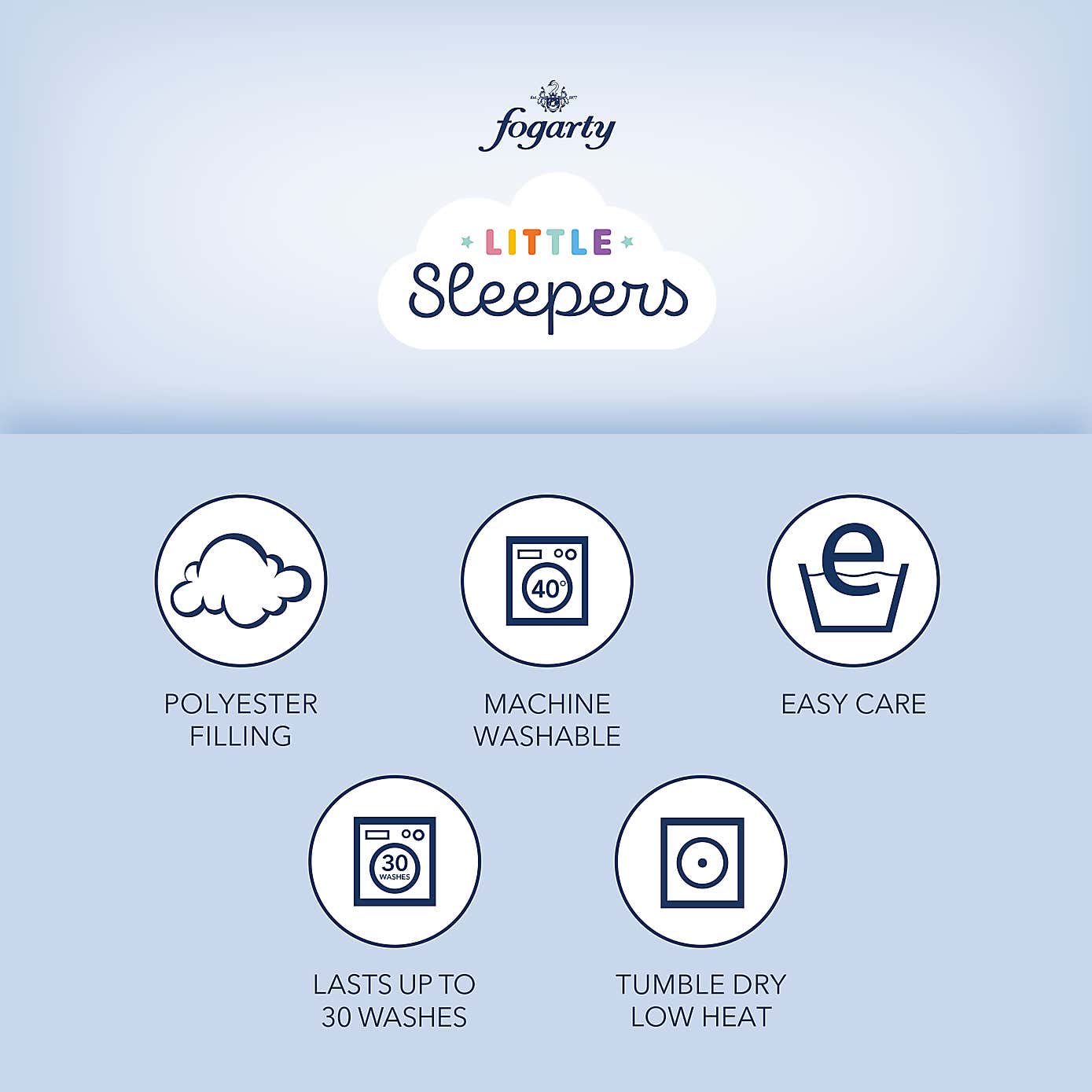 Fogarty Little Sleepers Perfectly Washable Cot Bed Pillow