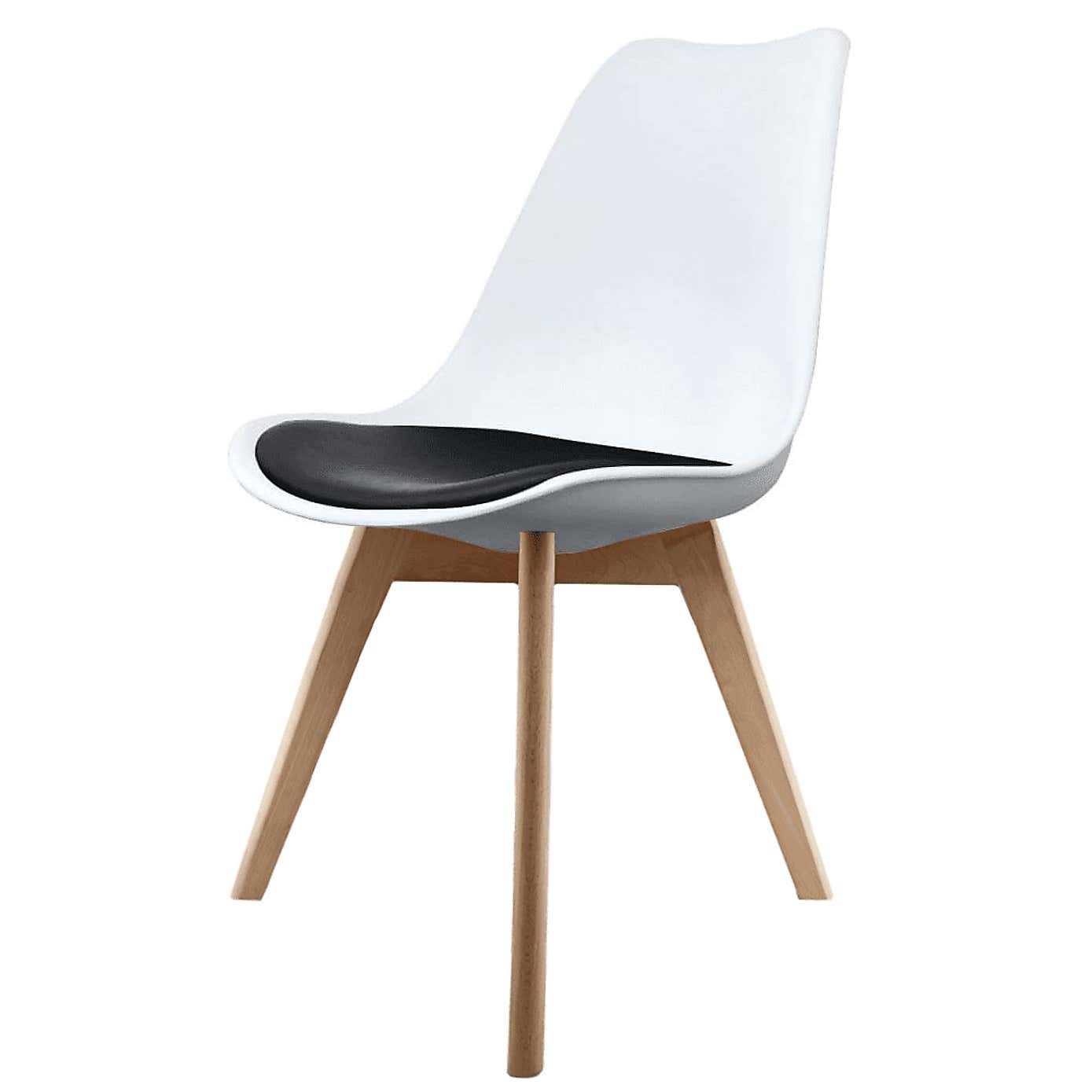 Fusion Living Soho White Plastic Dining Chair with Squared Legs