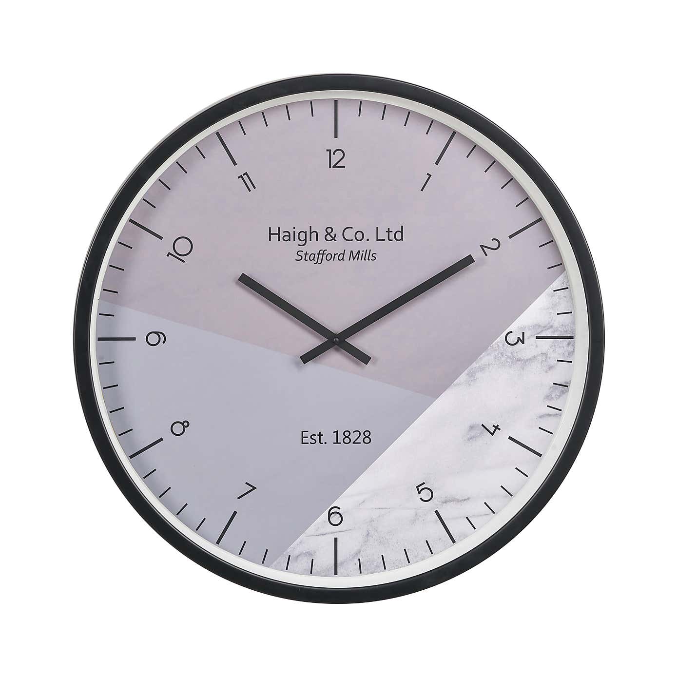 Geometric Marble Print Wall Clock