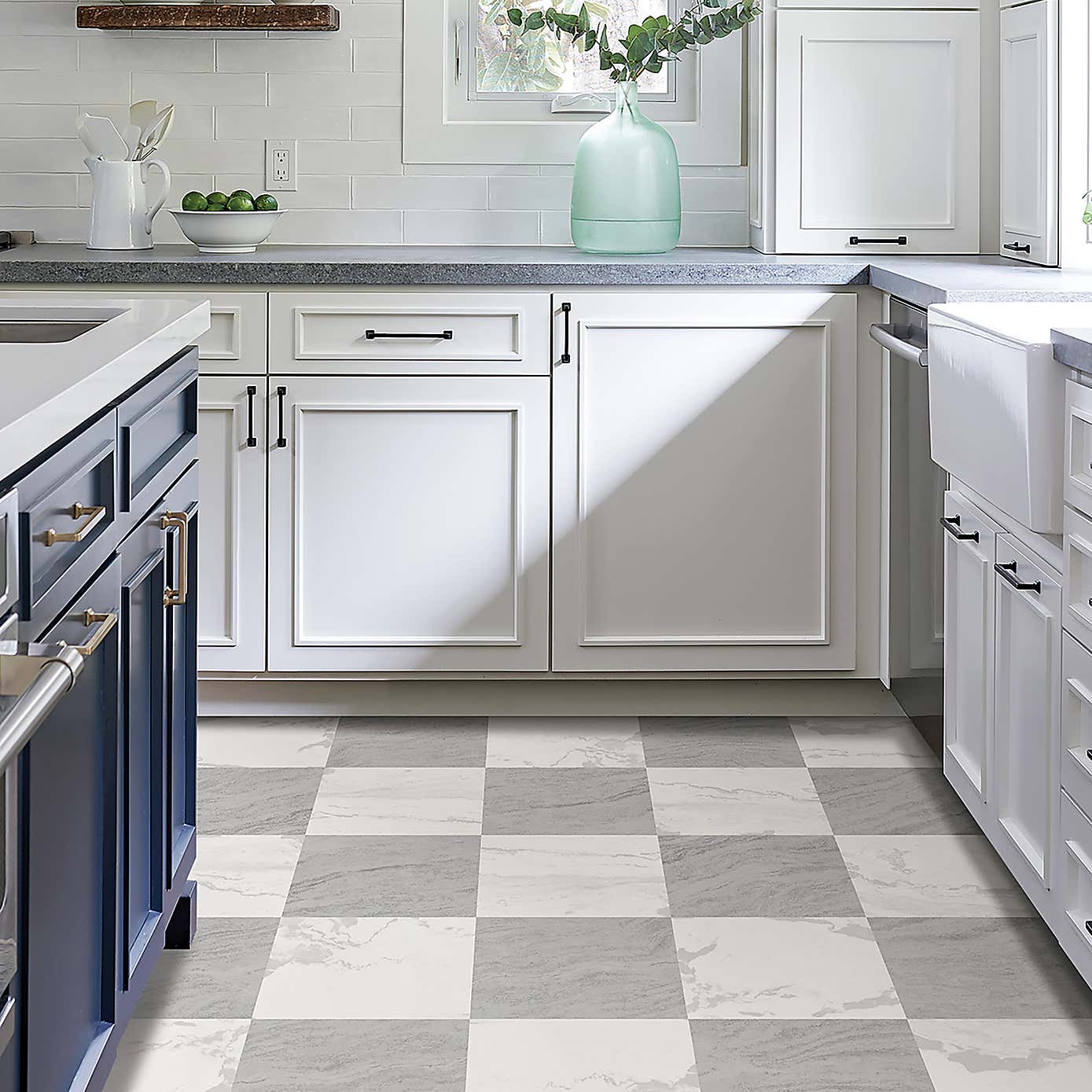 Langley Grey Peel and Stick Floor Tiles