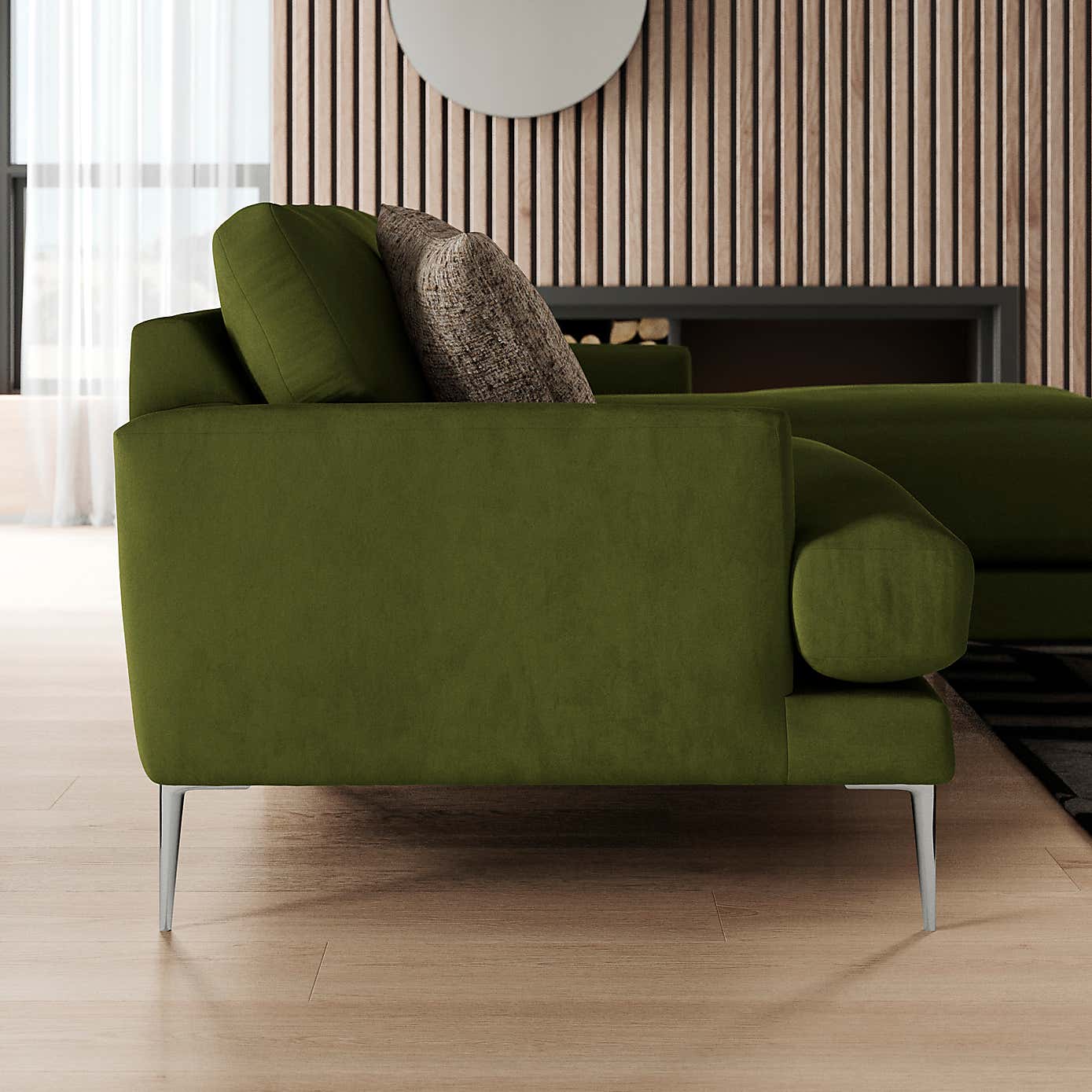 Lawson Matte Plush Velvet Corner Chaise Sofa