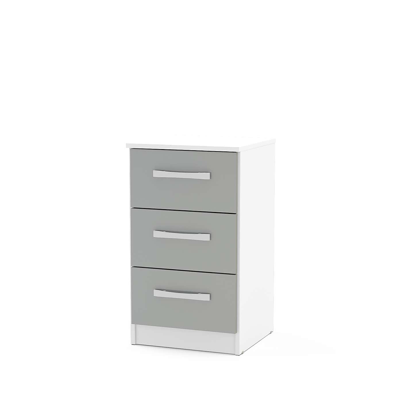 Lynx 3 Drawer Bedside Table