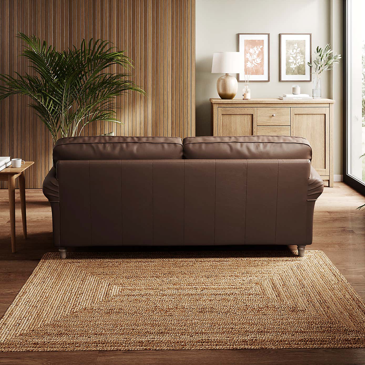 Flori Classic Leather 3 Seater Sofa