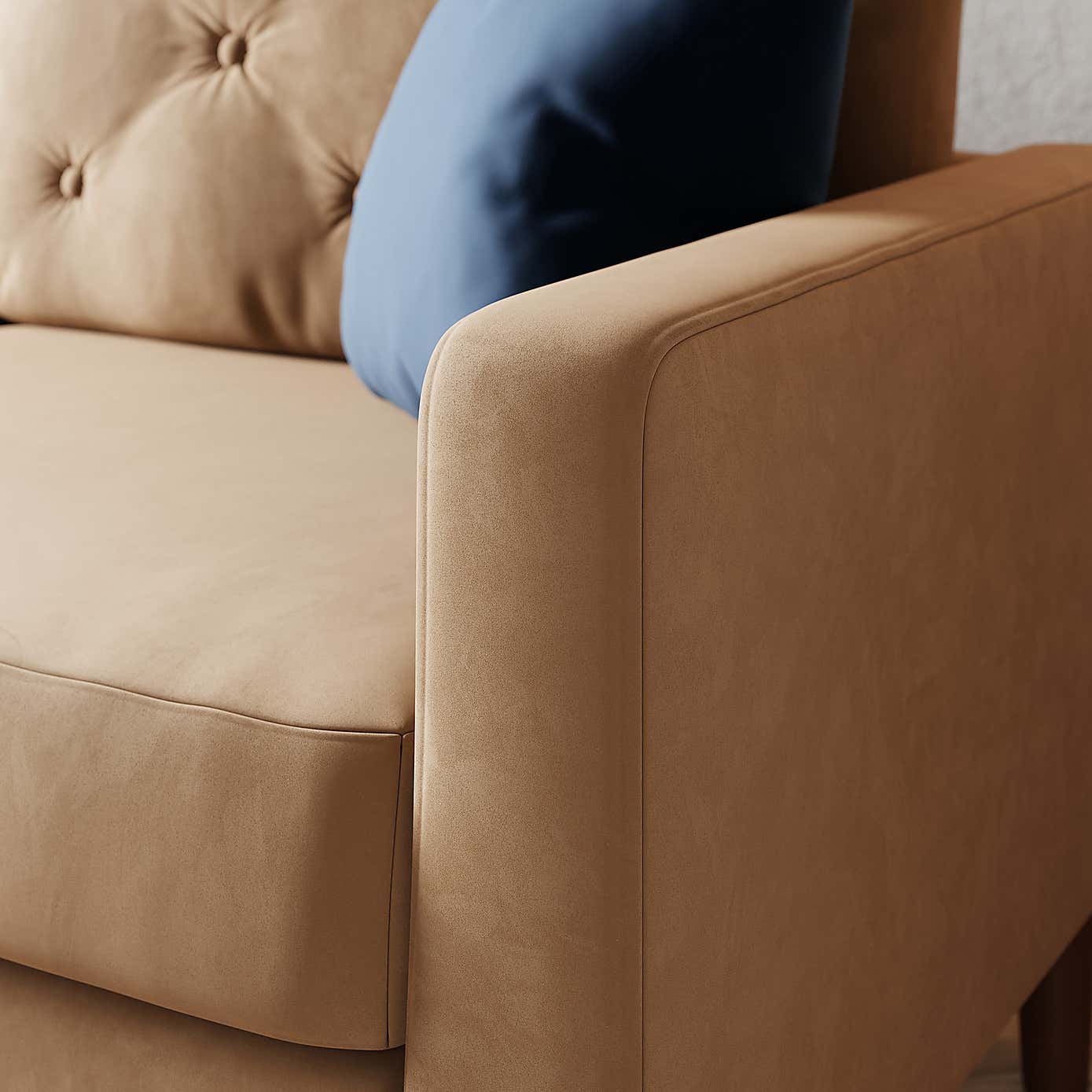 Jacob Velvet Buttoned Compact 3 Seater Sofa