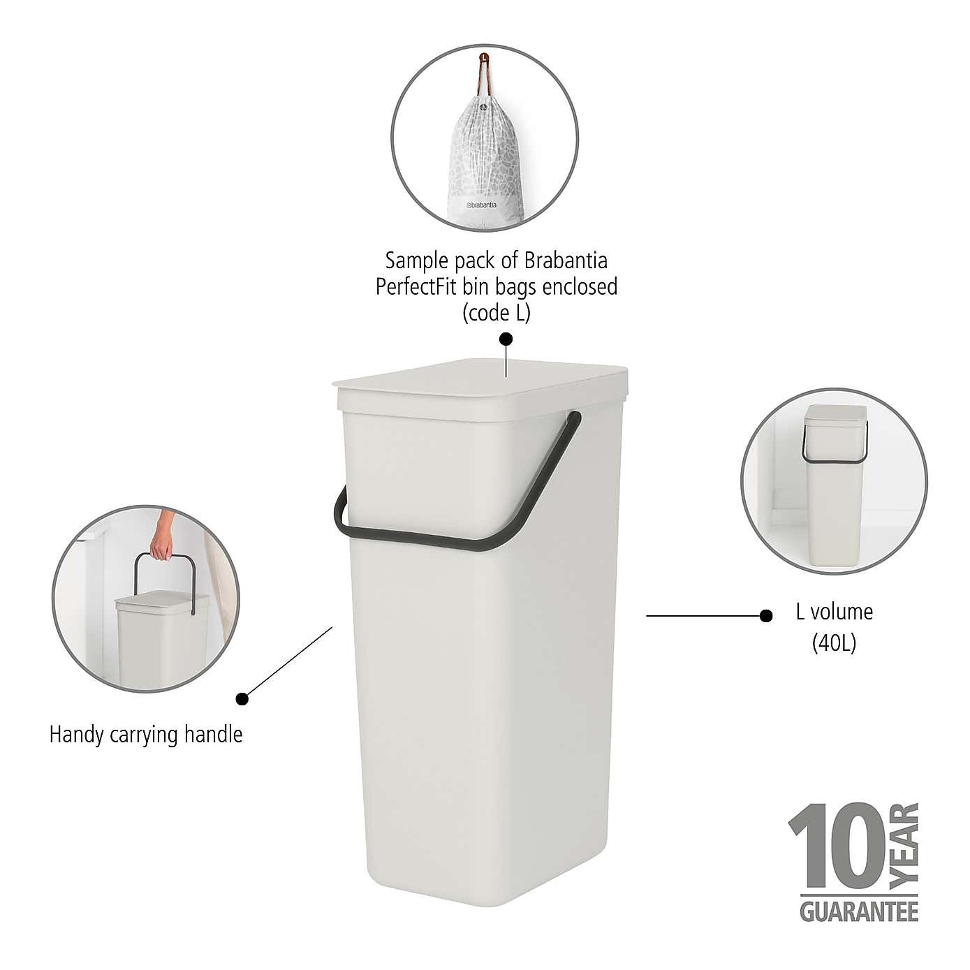 Brabantia Sort & Go 40L Recycle Bin