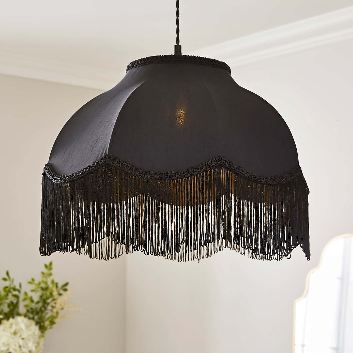 Carmona Fringed Satin Lamp Shade