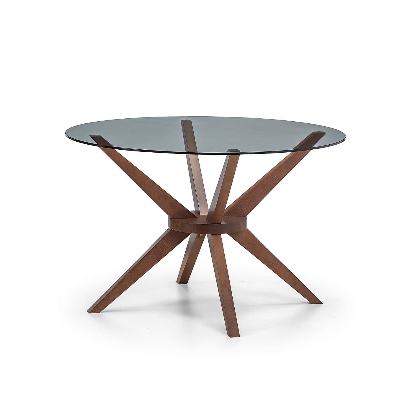 Chelsea Small Round Glass Dining Table with 4 Cayman Dining Chairs