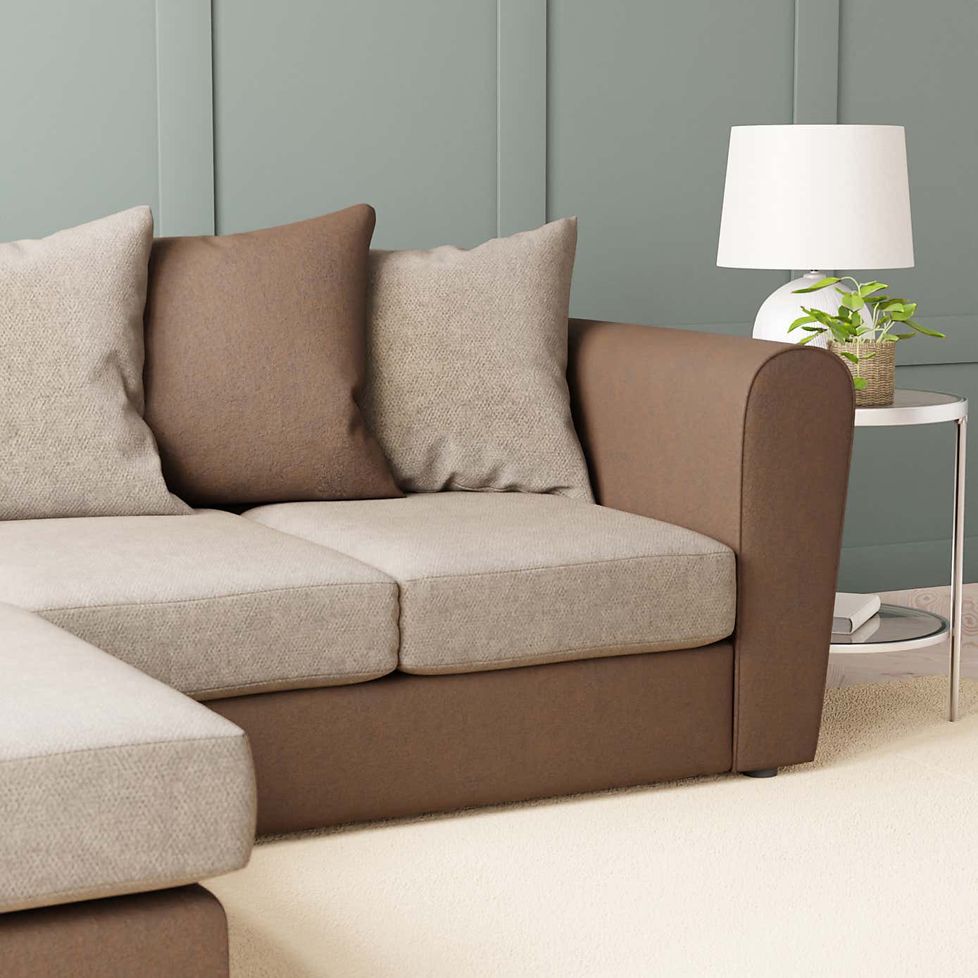 Blake Soft Faux Leather Combo Corner Sofa