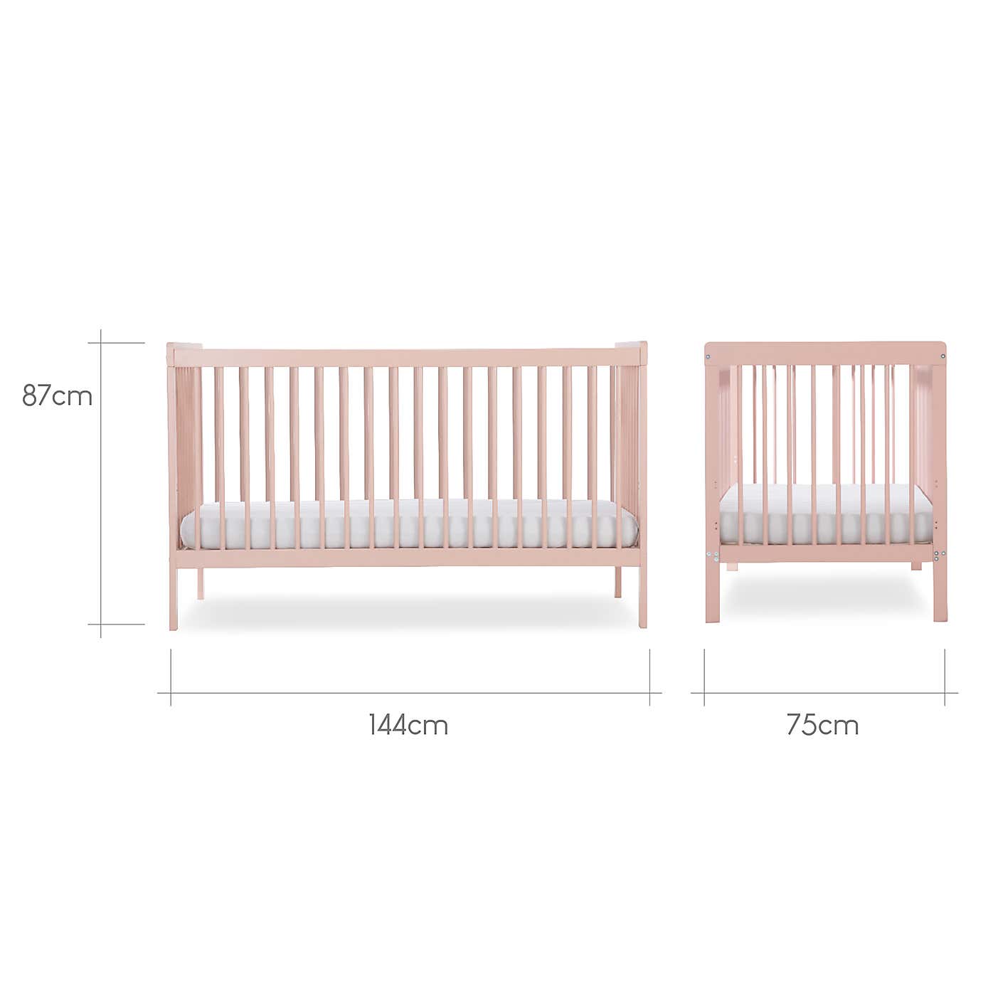 CuddleCo Nola Cot Bed, Painted Pine