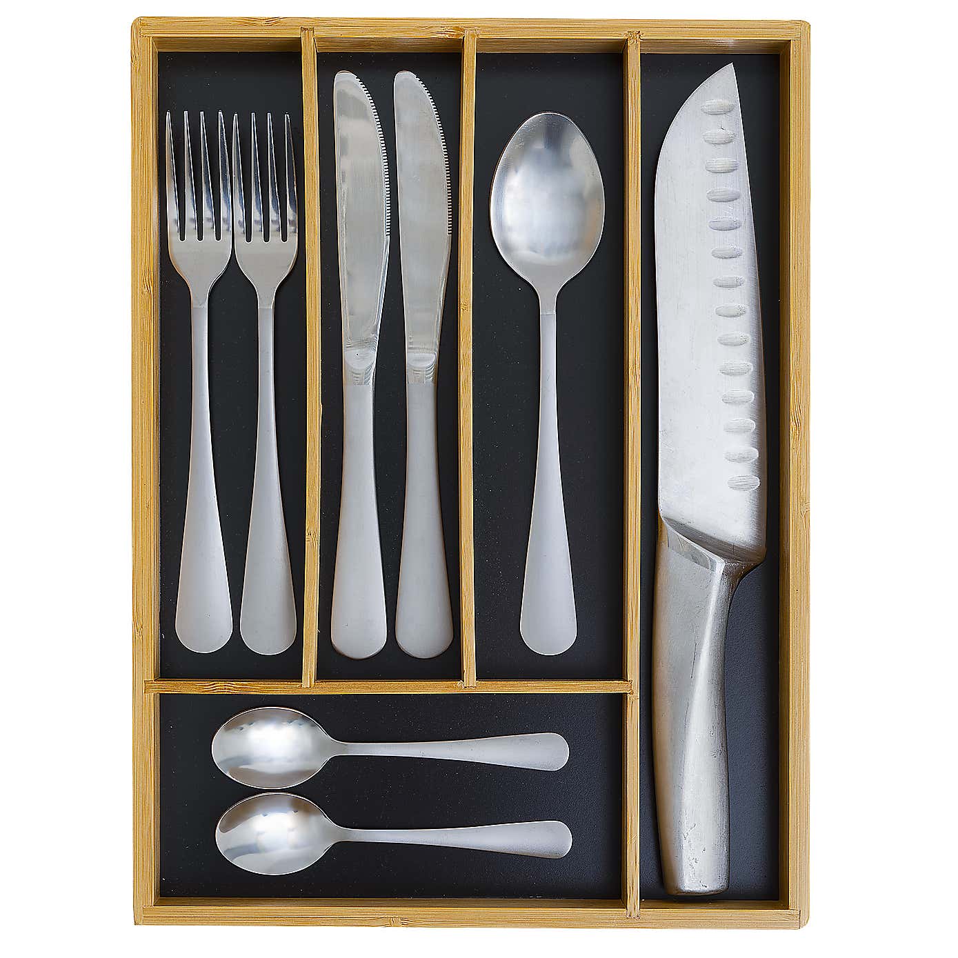 Bamboo Cutlery Drawer Organiser